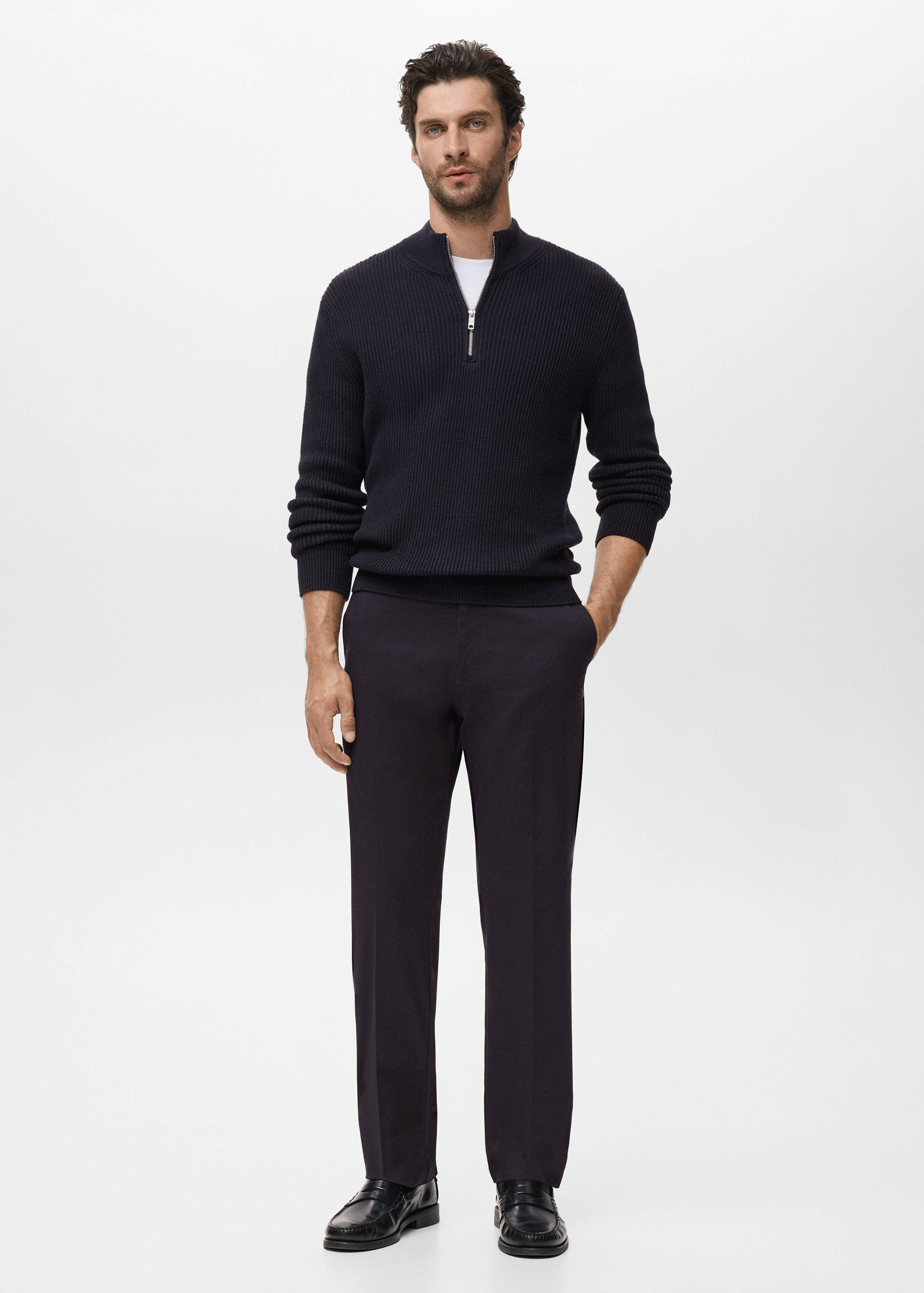 Pull 100 % coton col cheminée - Plan général