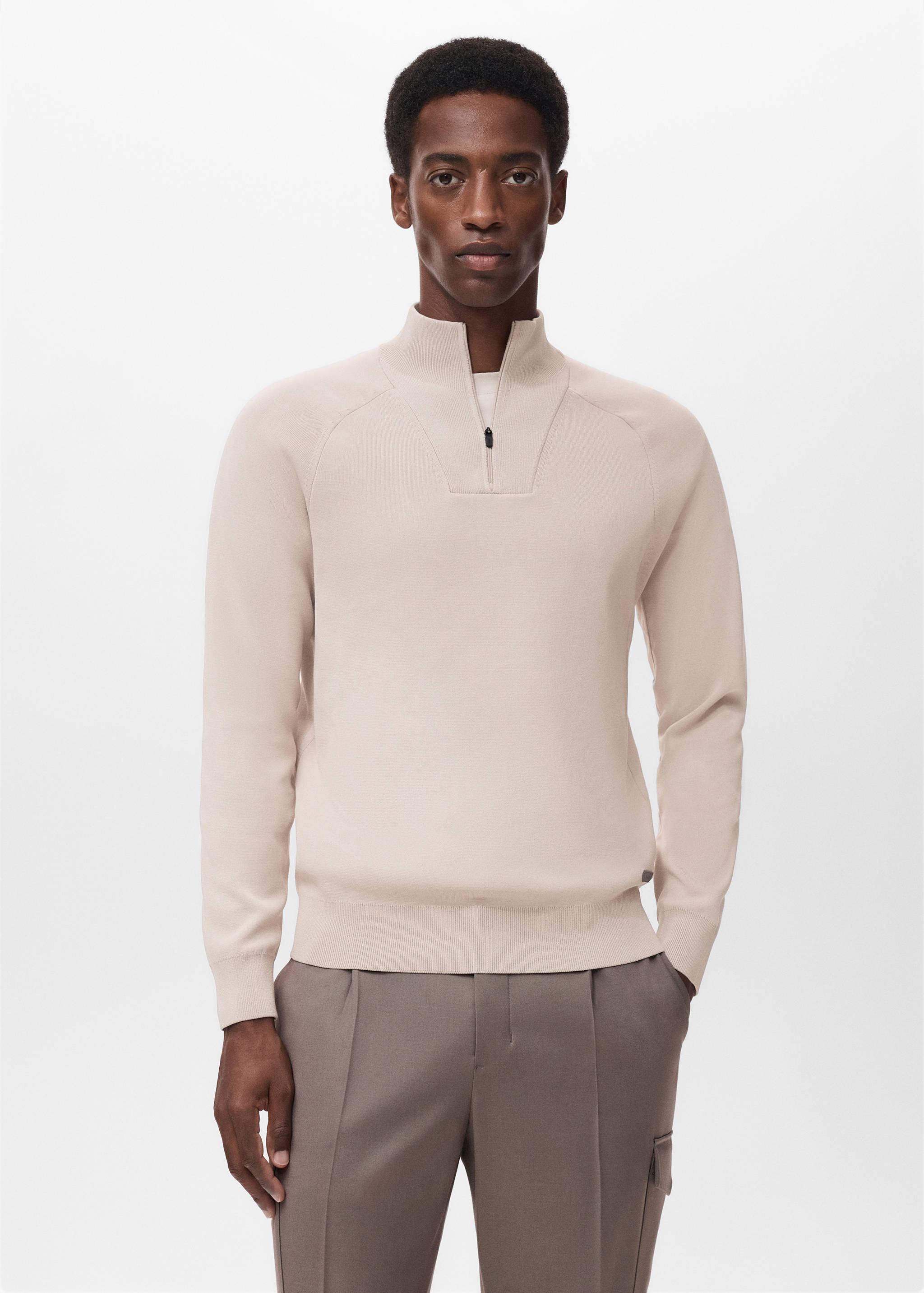 Pull-over respirant col zippé - Plan moyen