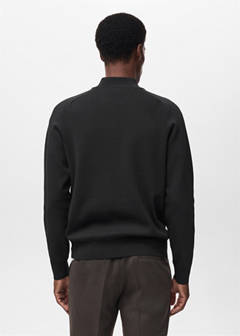 Breathable zip-neck sweater — Black 3