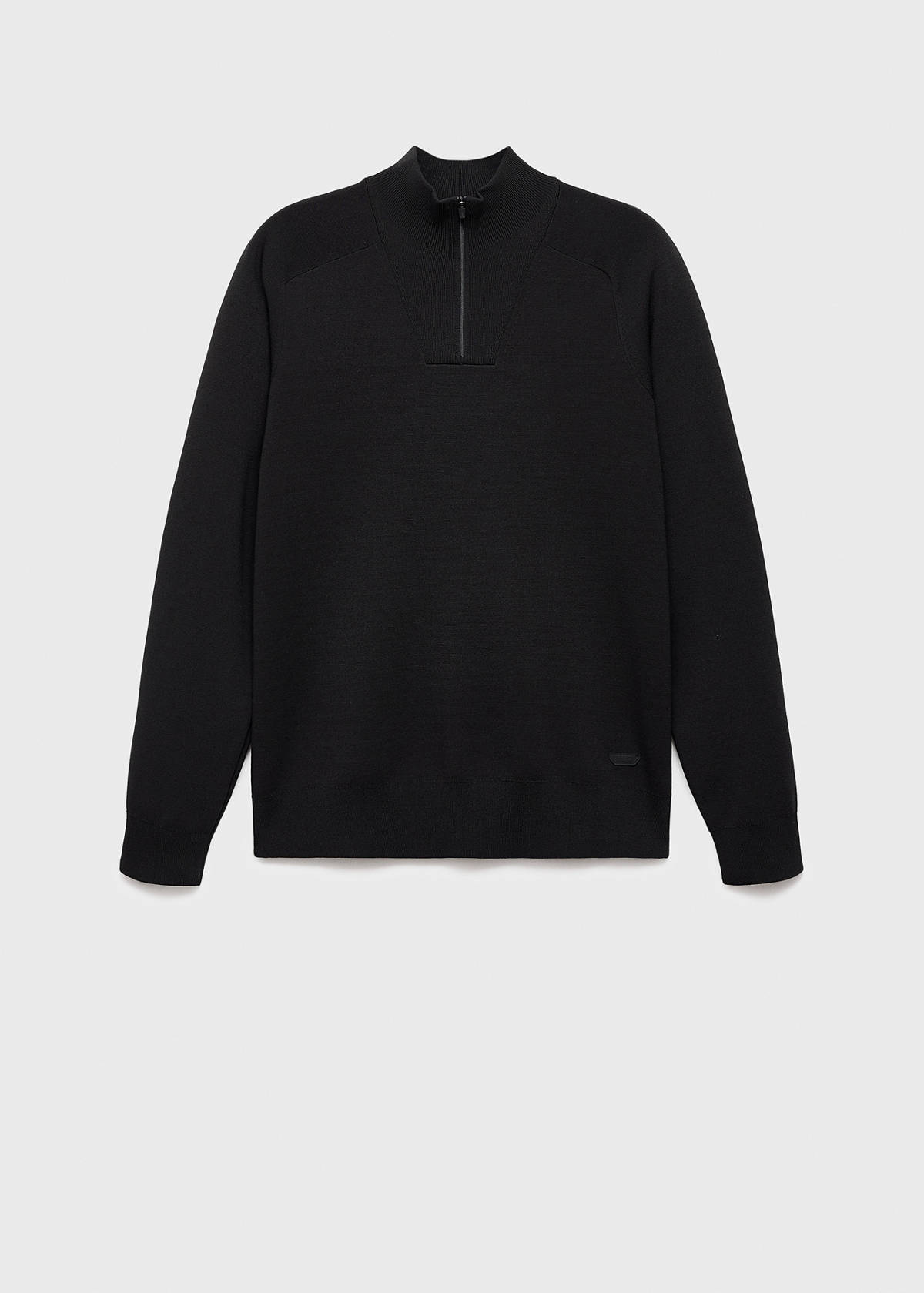 Breathable zip-neck sweater — Black