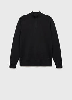 Breathable zip-neck sweater — Black 6