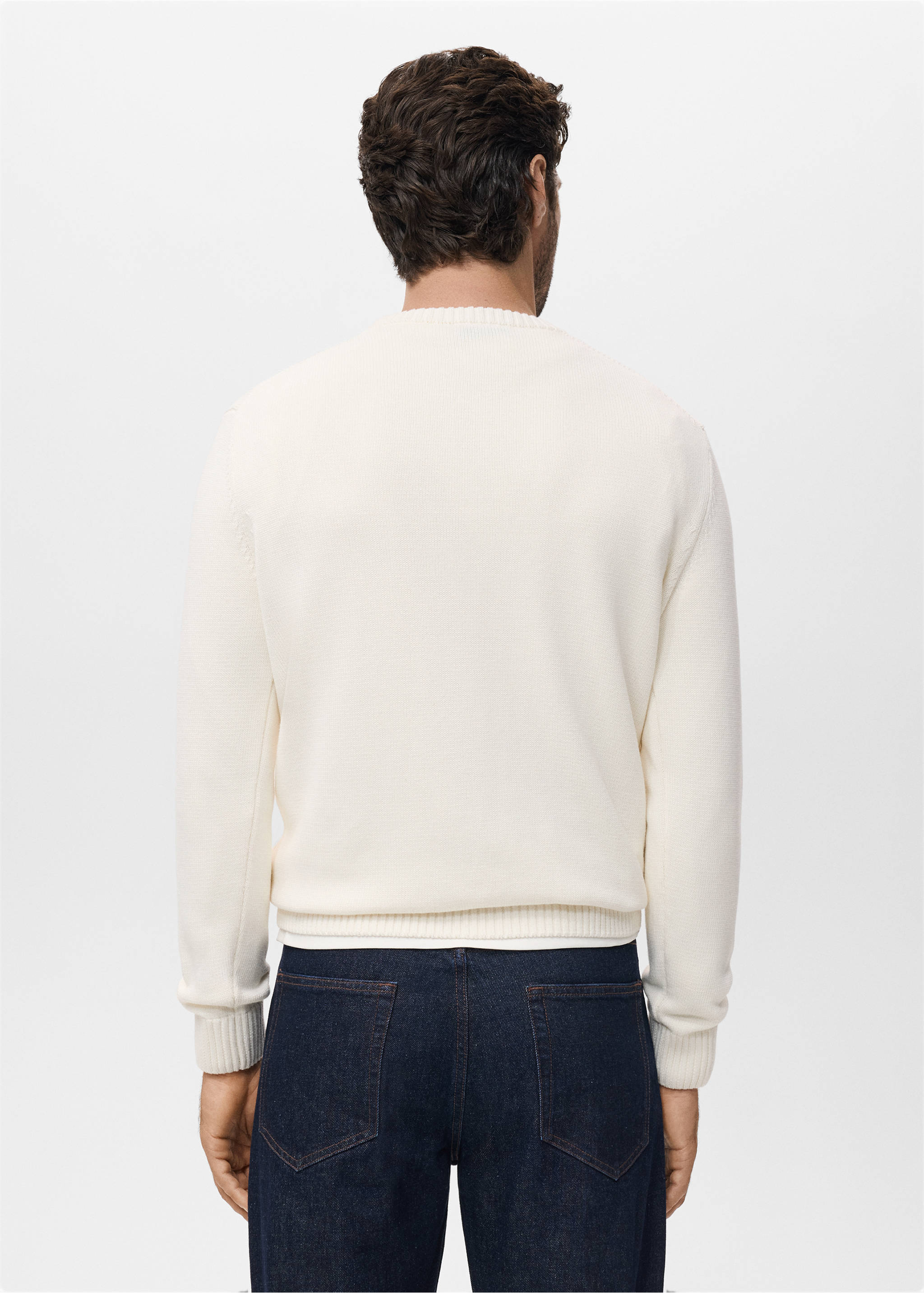 Fine-knit sweater - Reverse of the article, Off White. Ref: 17005980-00.