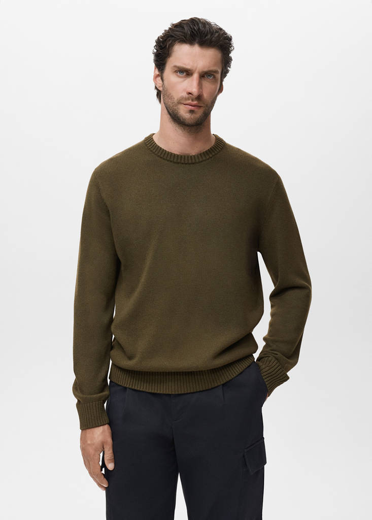 Fine-knit sweater — Olive Green