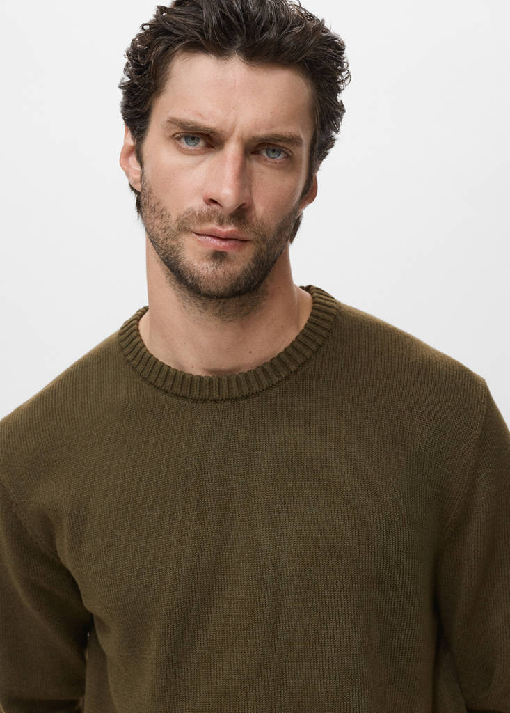 Fine-knit sweater — Olive Green