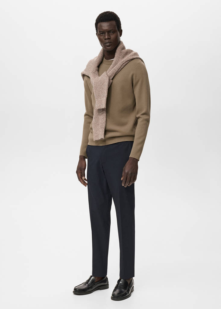 Medium-knit regular-fit sweater — Medium Brown