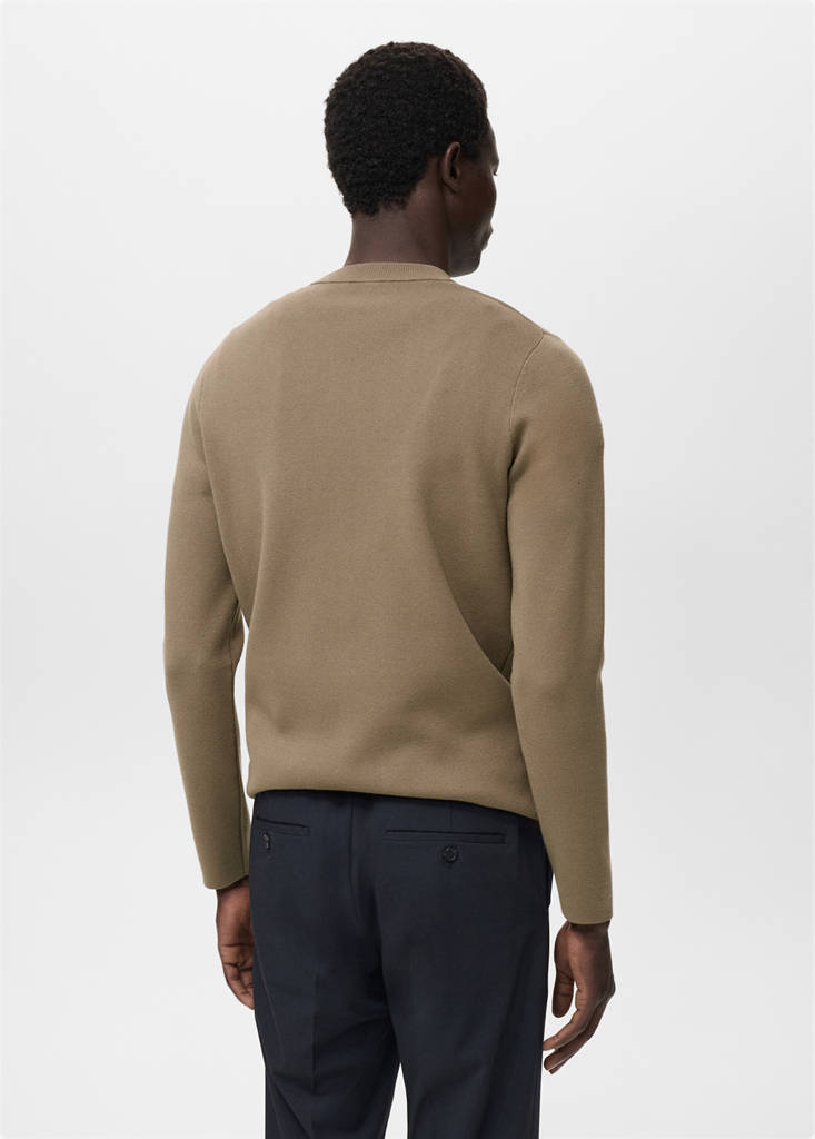 Medium-knit regular-fit sweater — Medium Brown