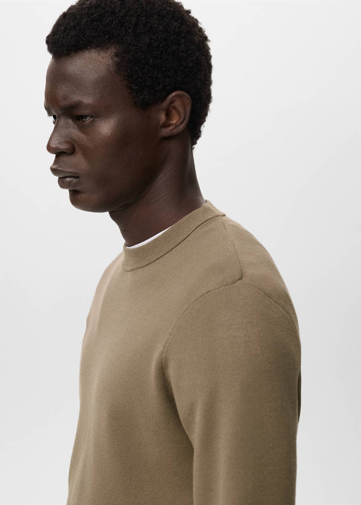 Medium-knit regular-fit sweater — Medium Brown