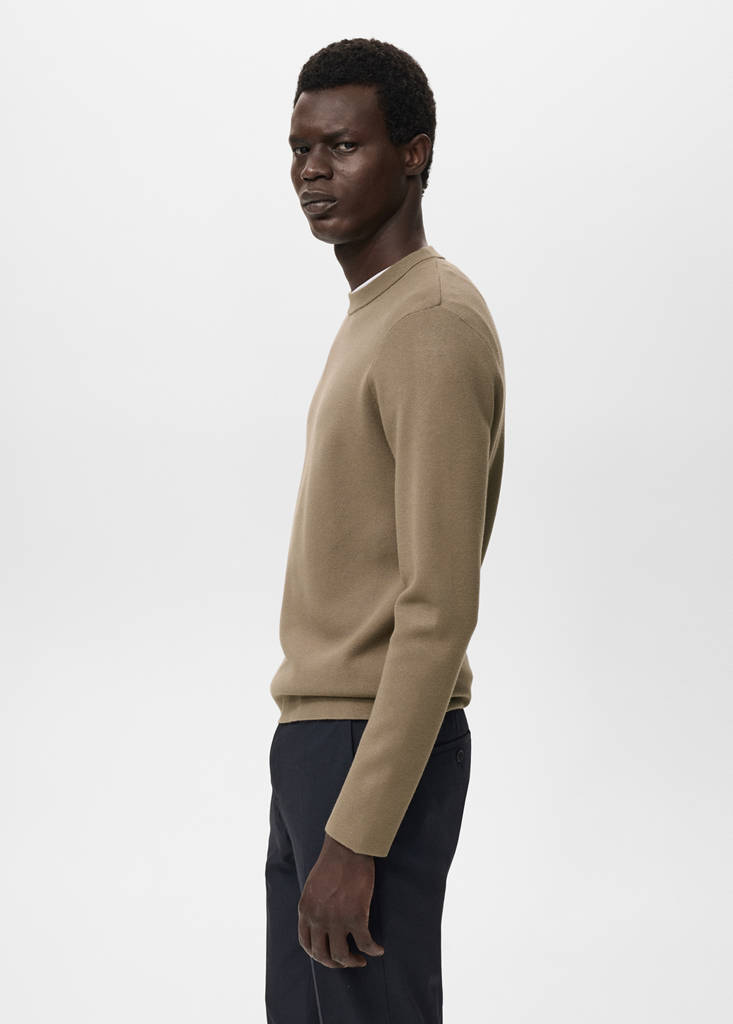 Medium-knit regular-fit sweater — Medium Brown