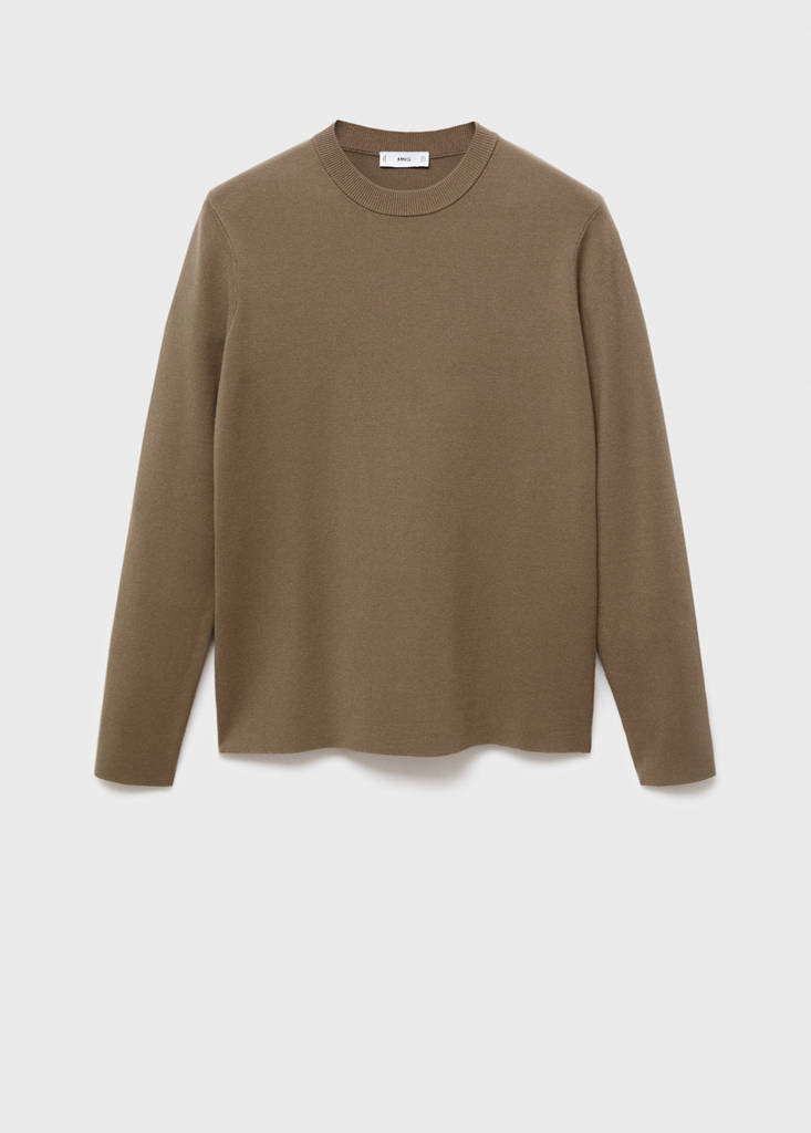 Medium-knit regular-fit sweater — Medium Brown