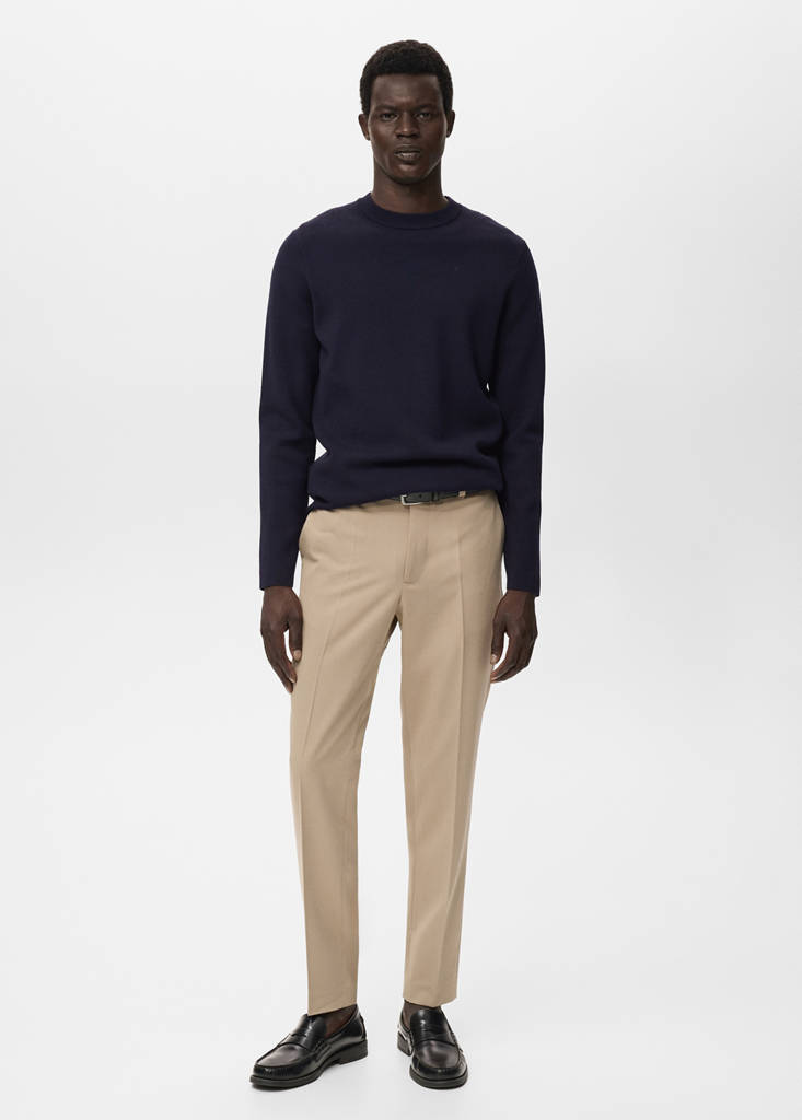 Medium-knit regular-fit sweater — Navy