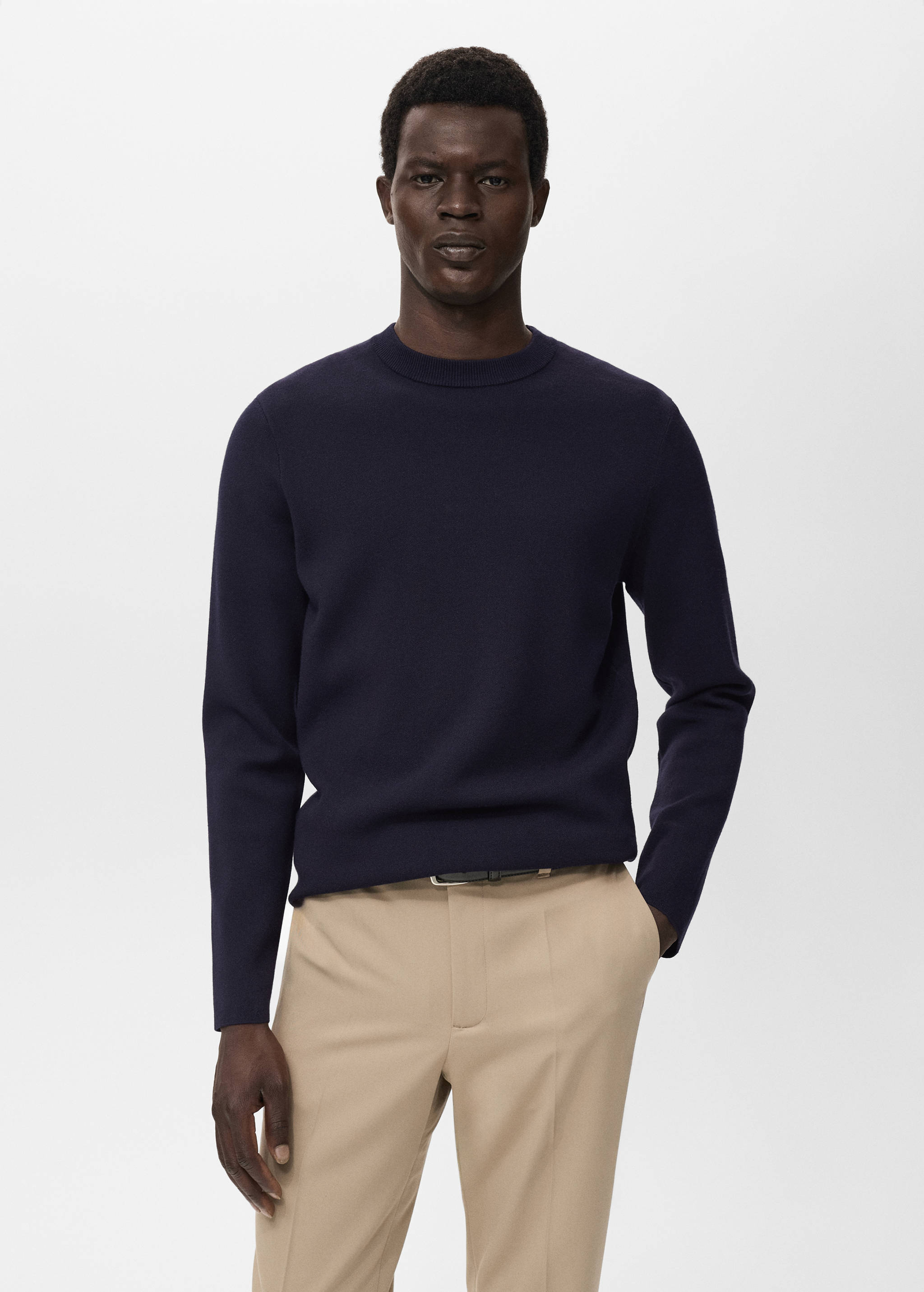Medium-knit regular-fit sweater - Medium plane