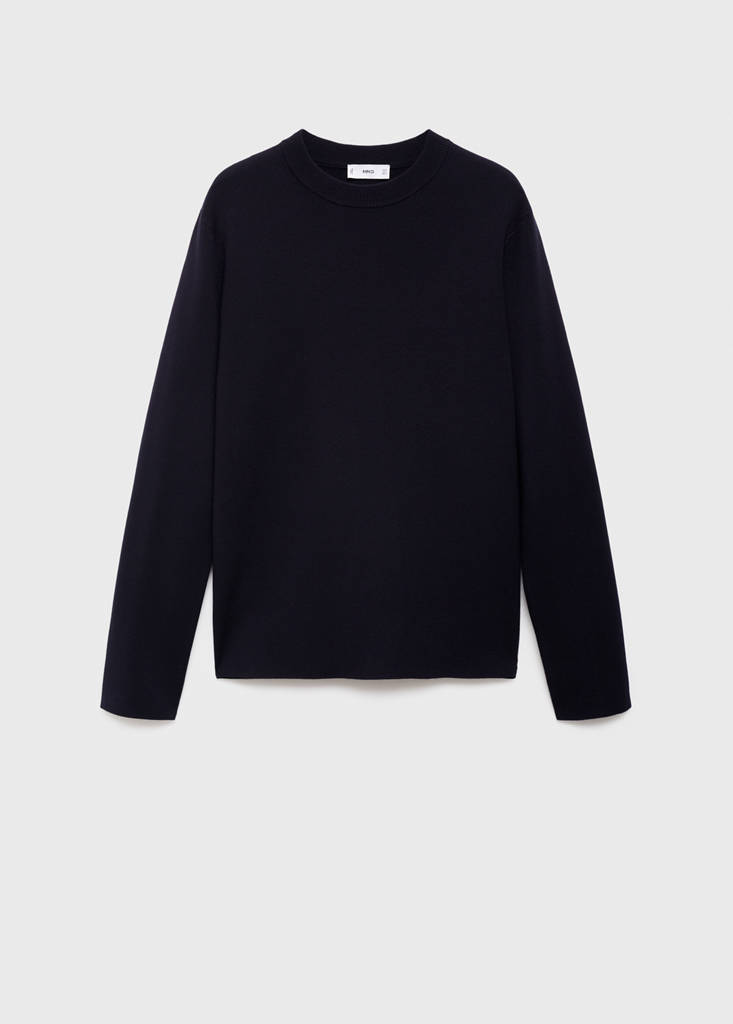 Medium-knit regular-fit sweater — Navy