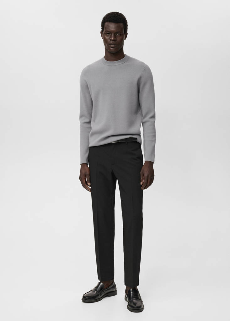 Medium-knit regular-fit sweater — Grey