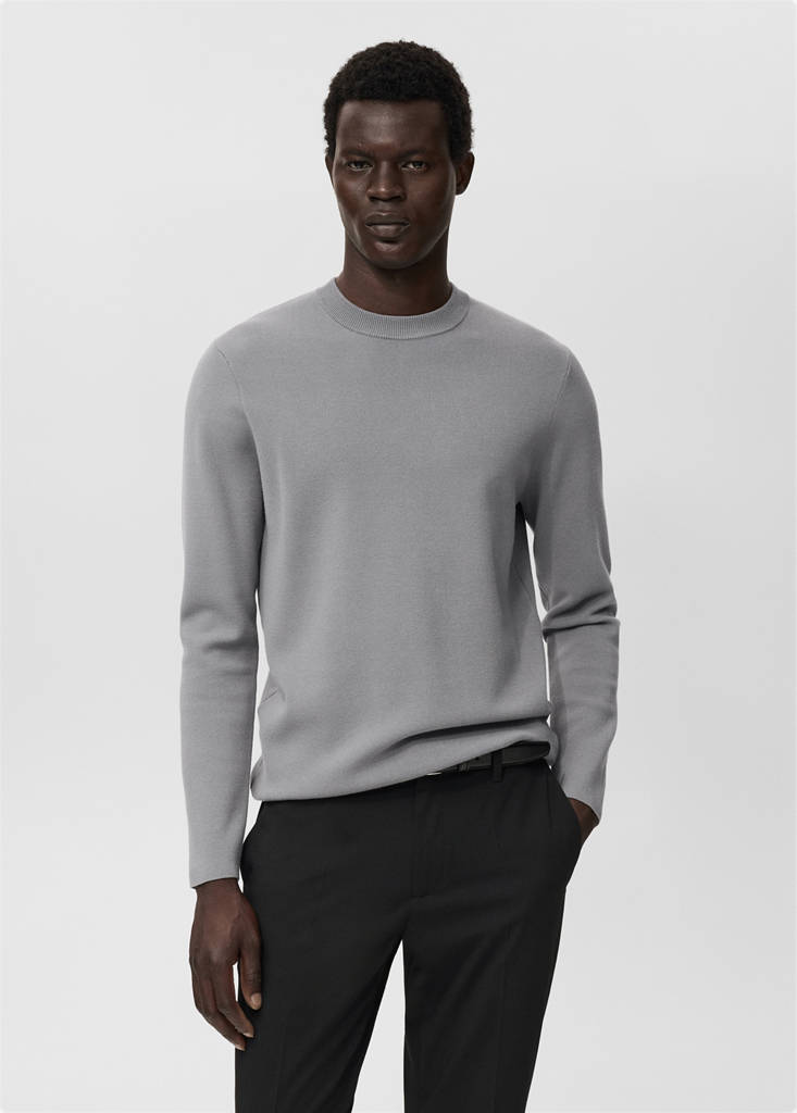 Medium-knit regular-fit sweater — Grey