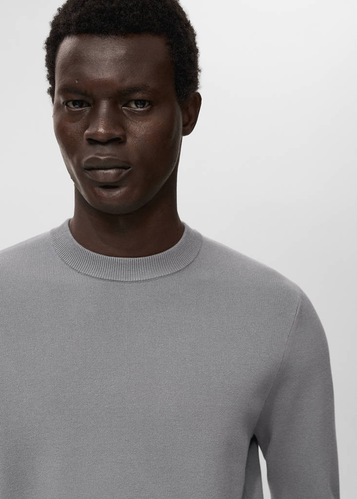 Medium-knit regular-fit sweater — Grey