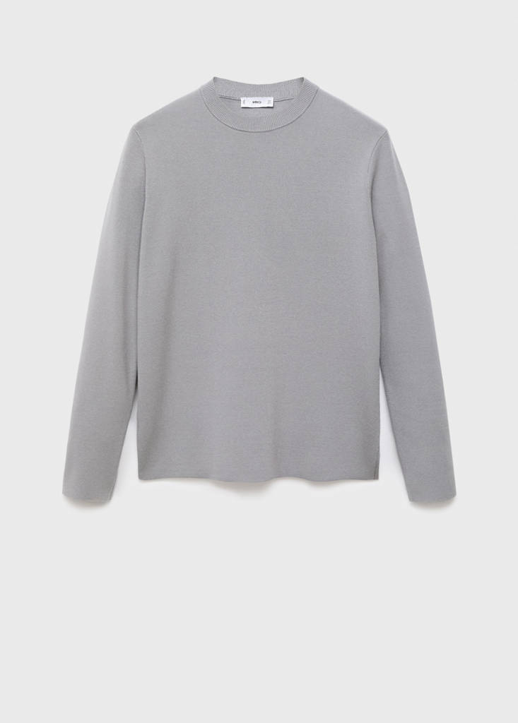 Medium-knit regular-fit sweater — Grey