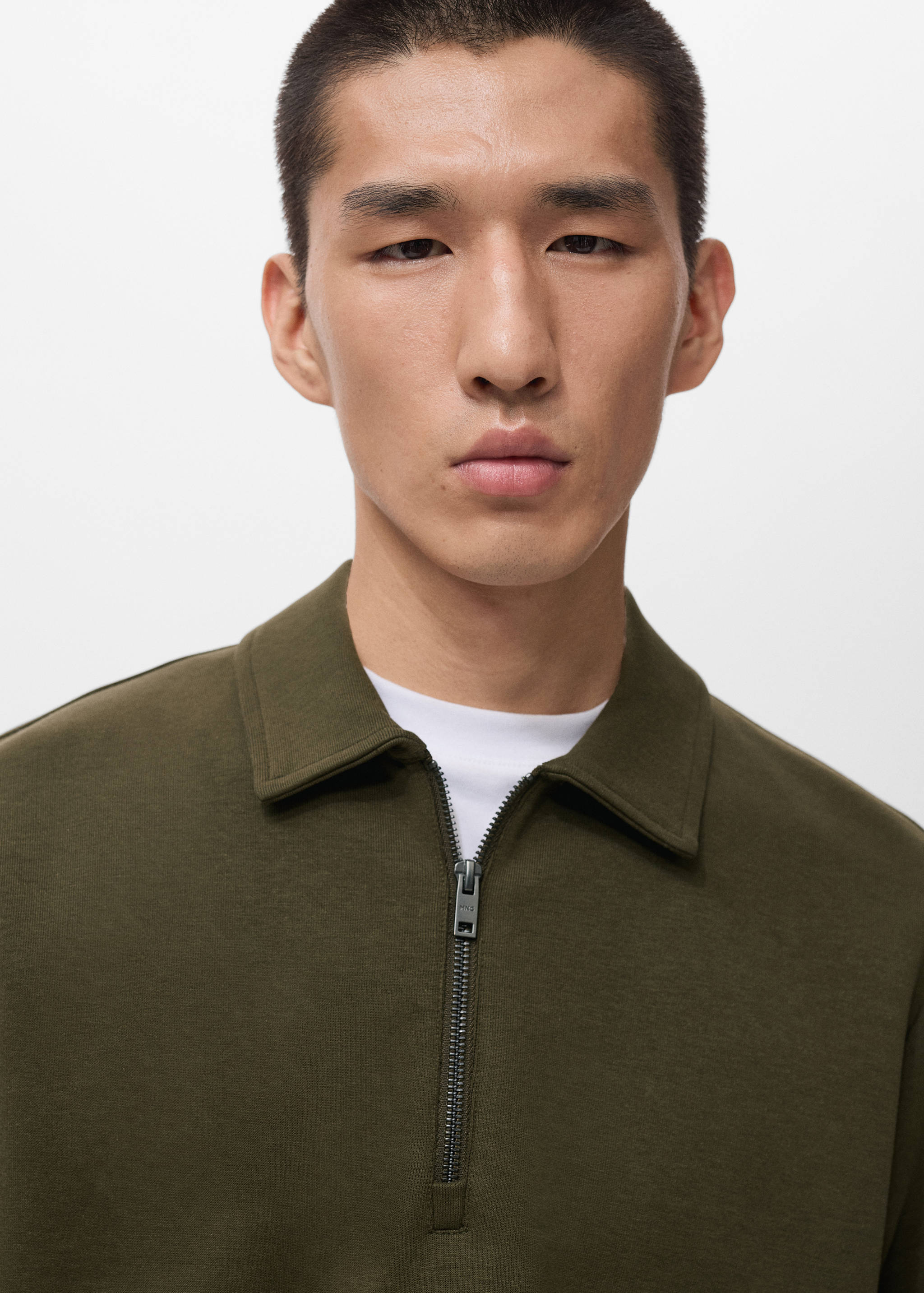 Regular-fit zip-neck sweatshirt - Details of the article 1