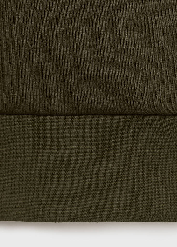 Regular-fit zip-neck sweatshirt — Olive Green