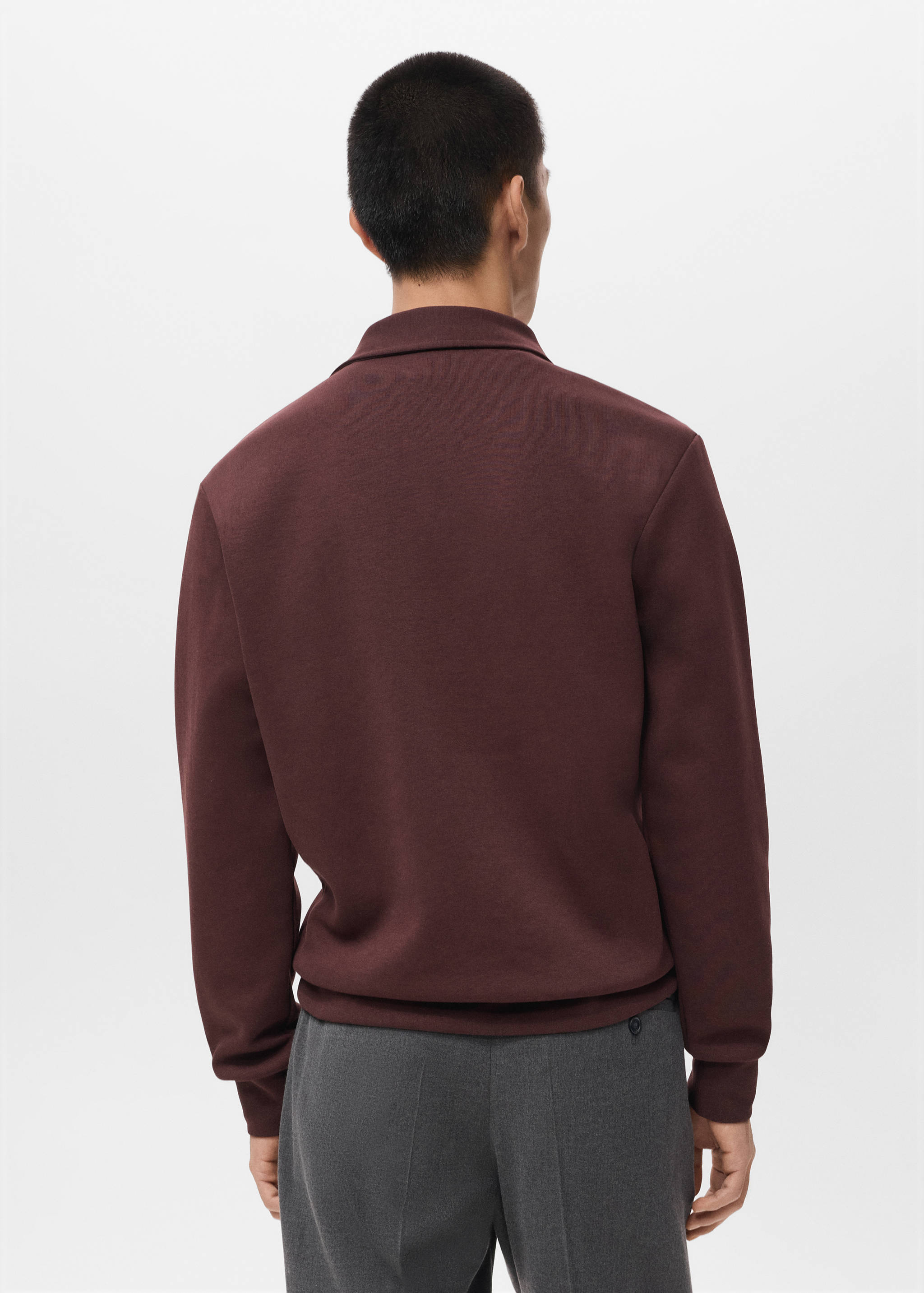 Regular-fit zip-neck sweatshirt - Reverse of the article