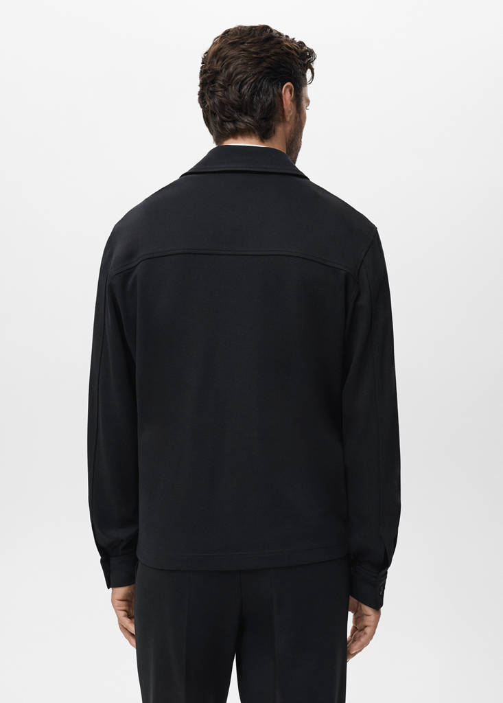Zip-up sweatshirt with pocket — Black