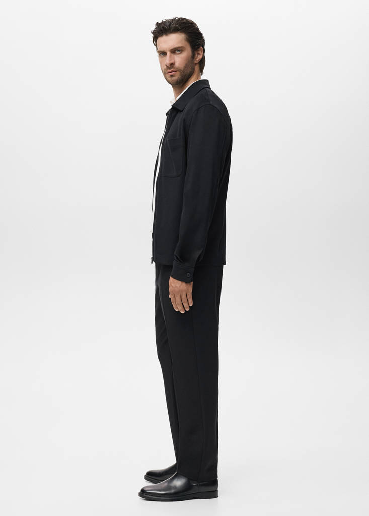 Zip-up sweatshirt with pocket — Black