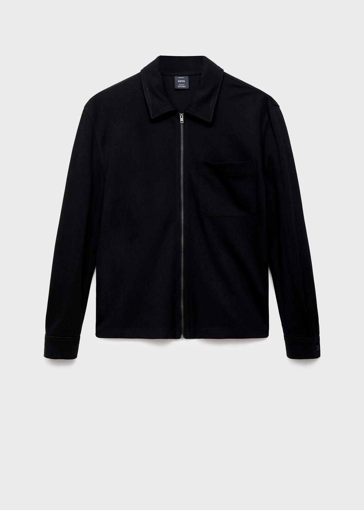 Zip-up sweatshirt with pocket — Black