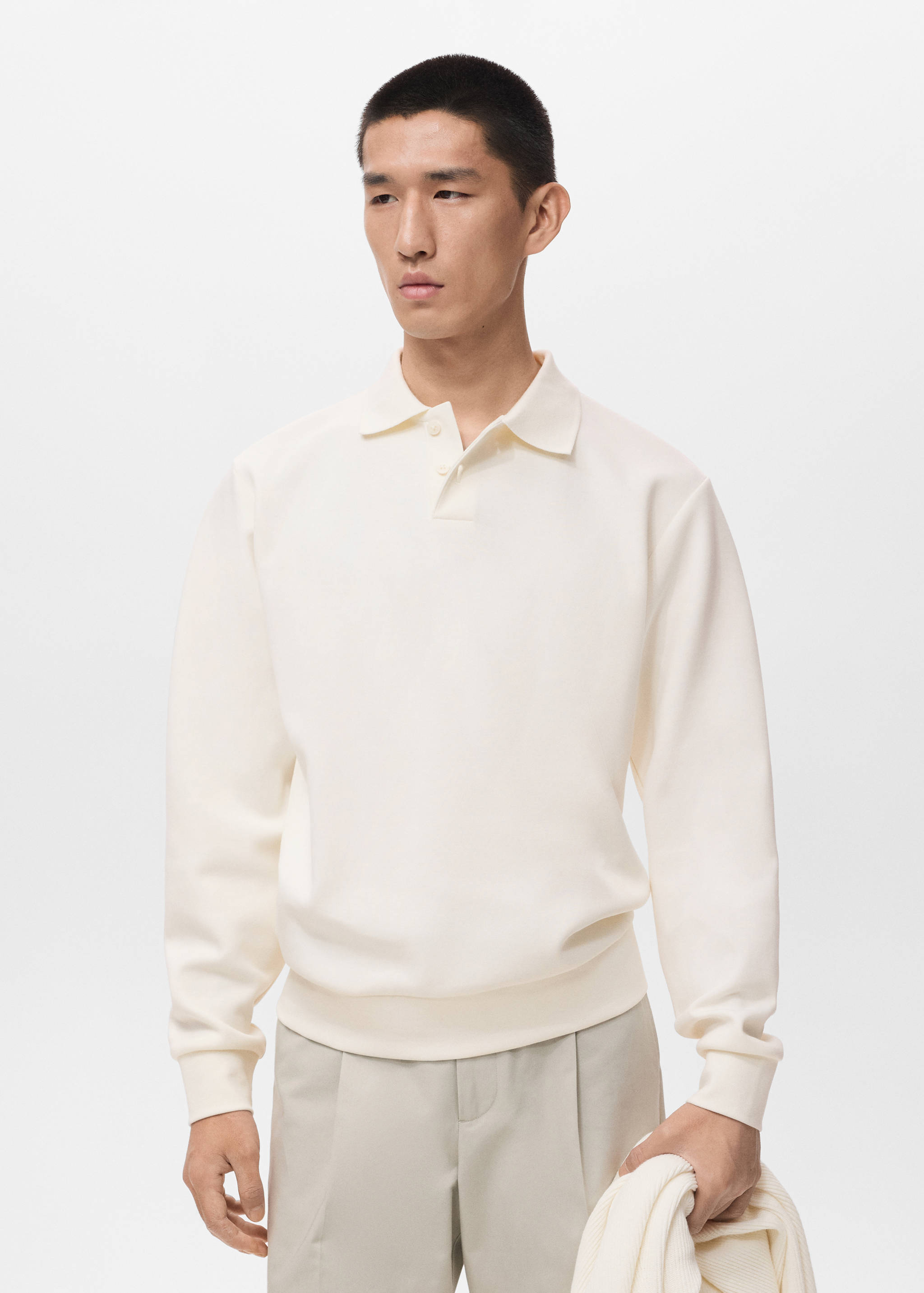 Regular-fit polo sweatshirt - Medium plane