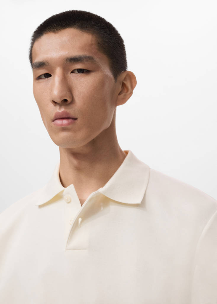 Regular-fit polo sweatshirt — White