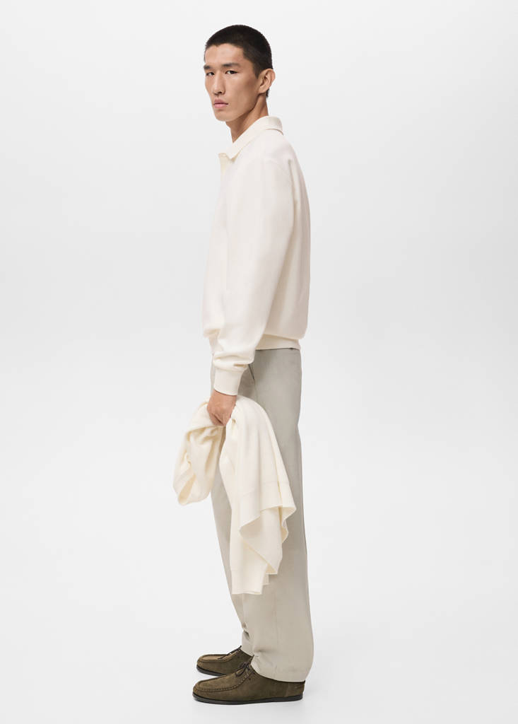Regular-fit polo sweatshirt — White