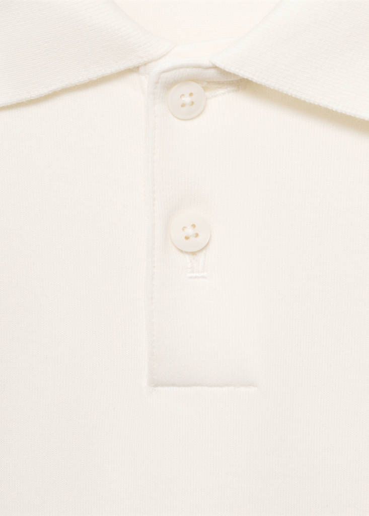 Regular-fit polo sweatshirt — White