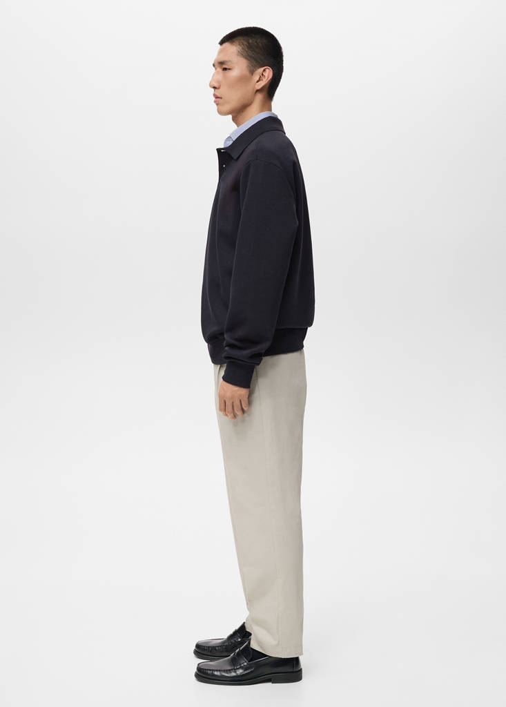Regular-fit polo sweatshirt — Navy