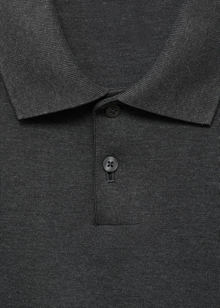 Regular-fit polo sweatshirt — Dark Heather Grey
