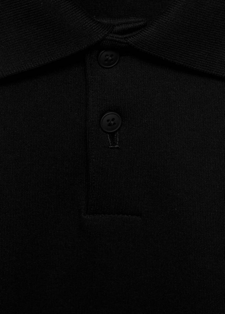 Regular-fit polo sweatshirt — Black
