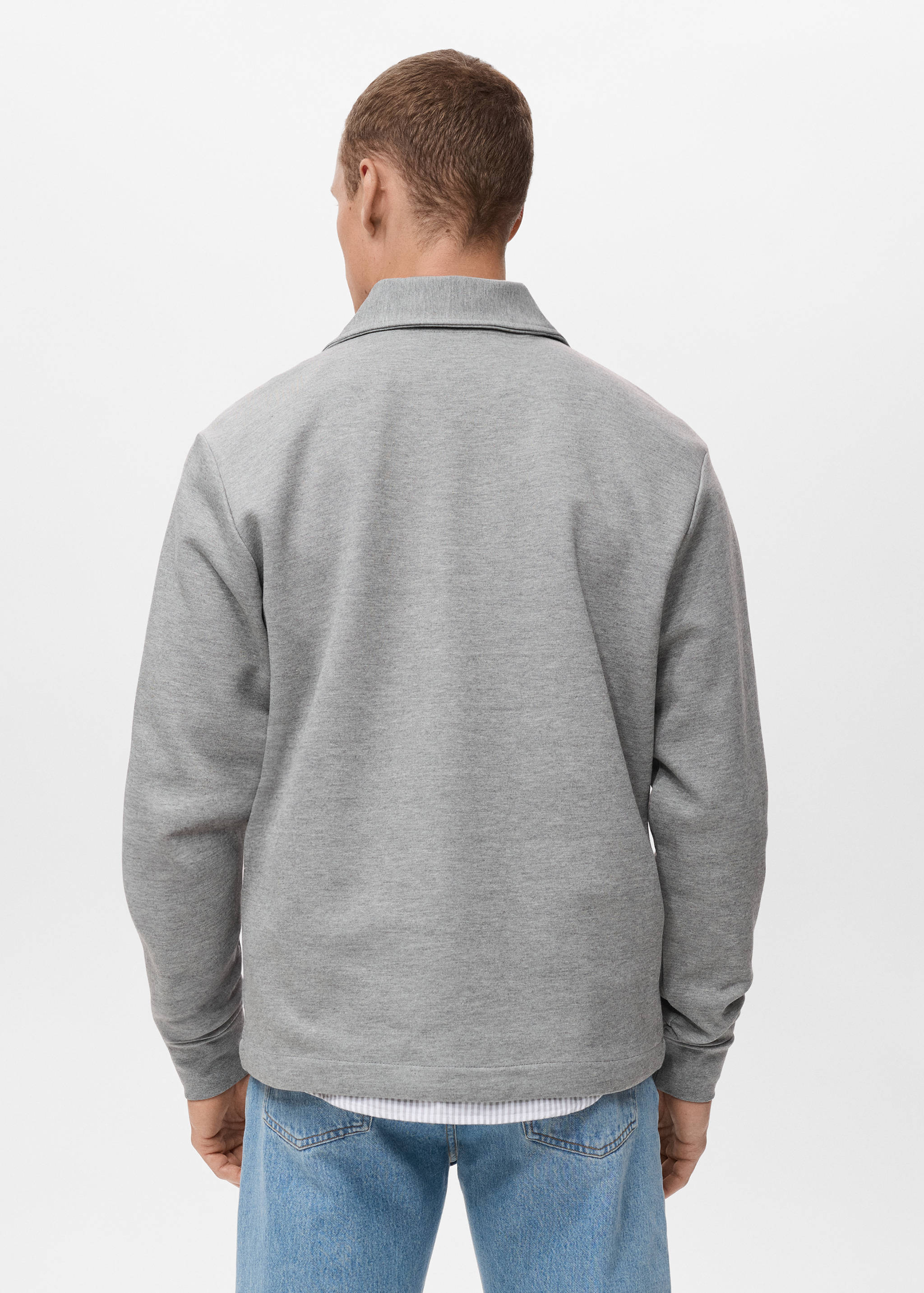 Cotton sweatshirt with zipper neck - Reverse of the article