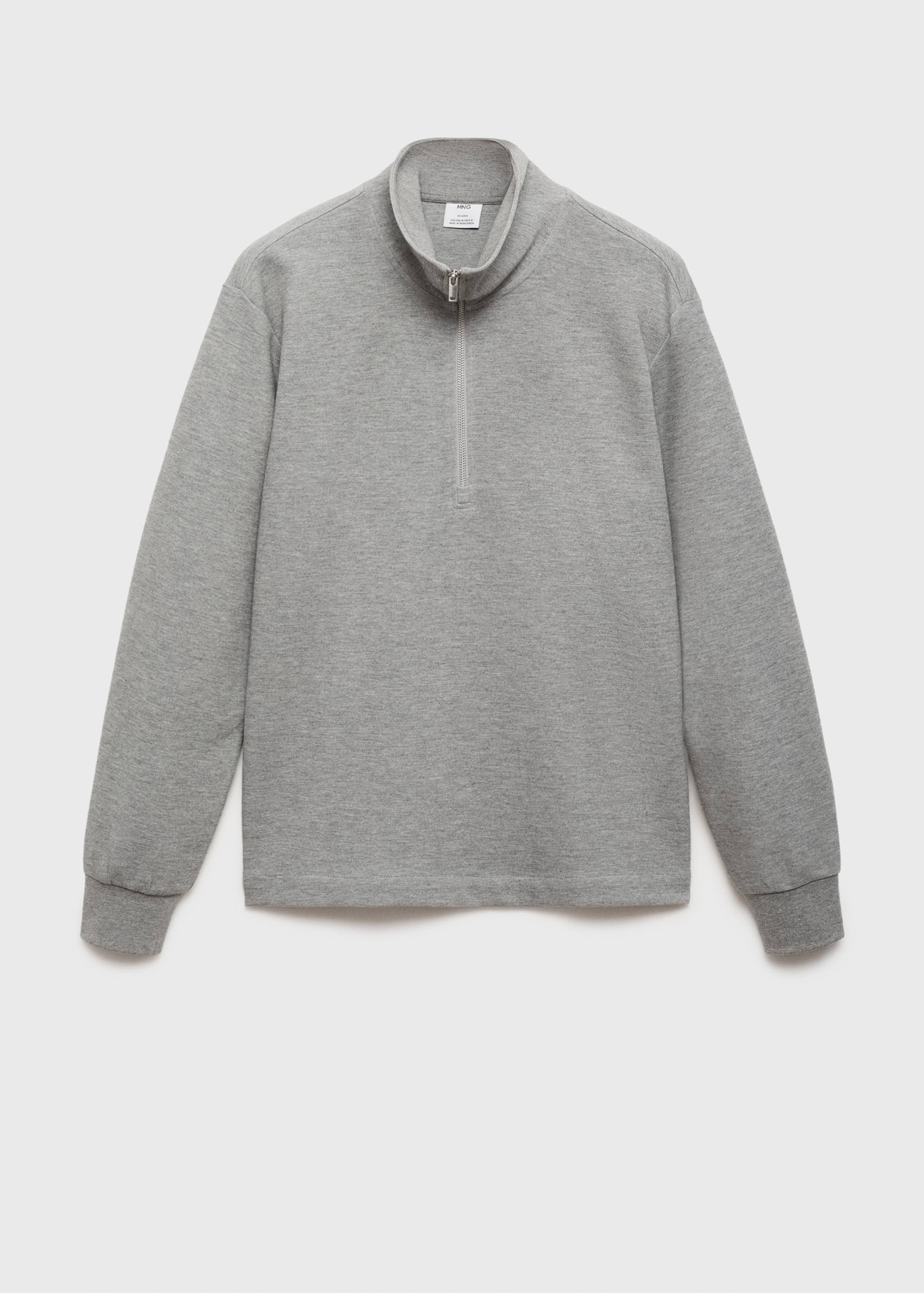 Cotton sweatshirt with zipper neck - Article without model
