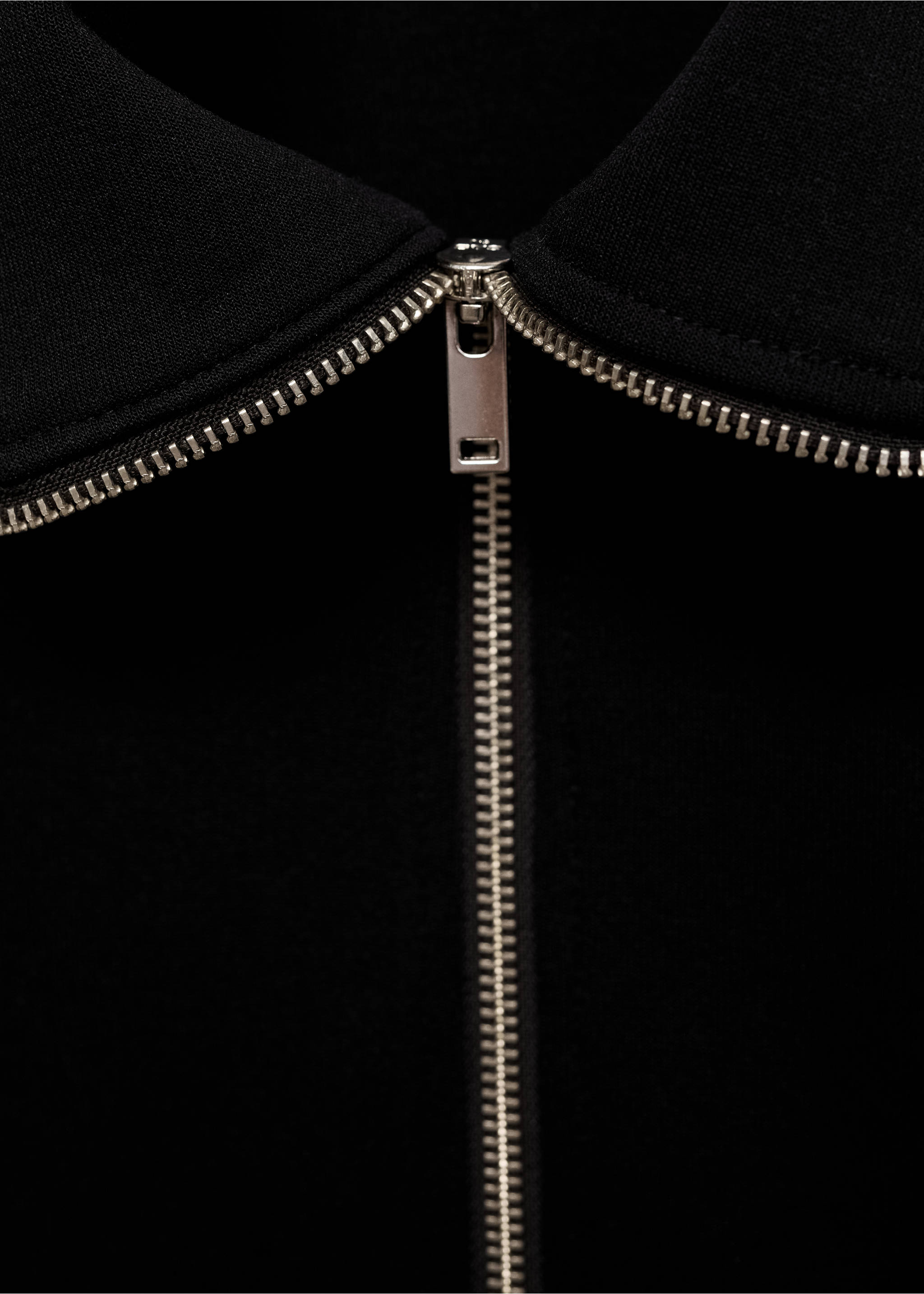 Sweat-shirt coton col zippé - Détail de l'article 8, Noir. Ref: 17005985-00.