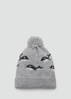 Knitted bobble hat — Grey 1