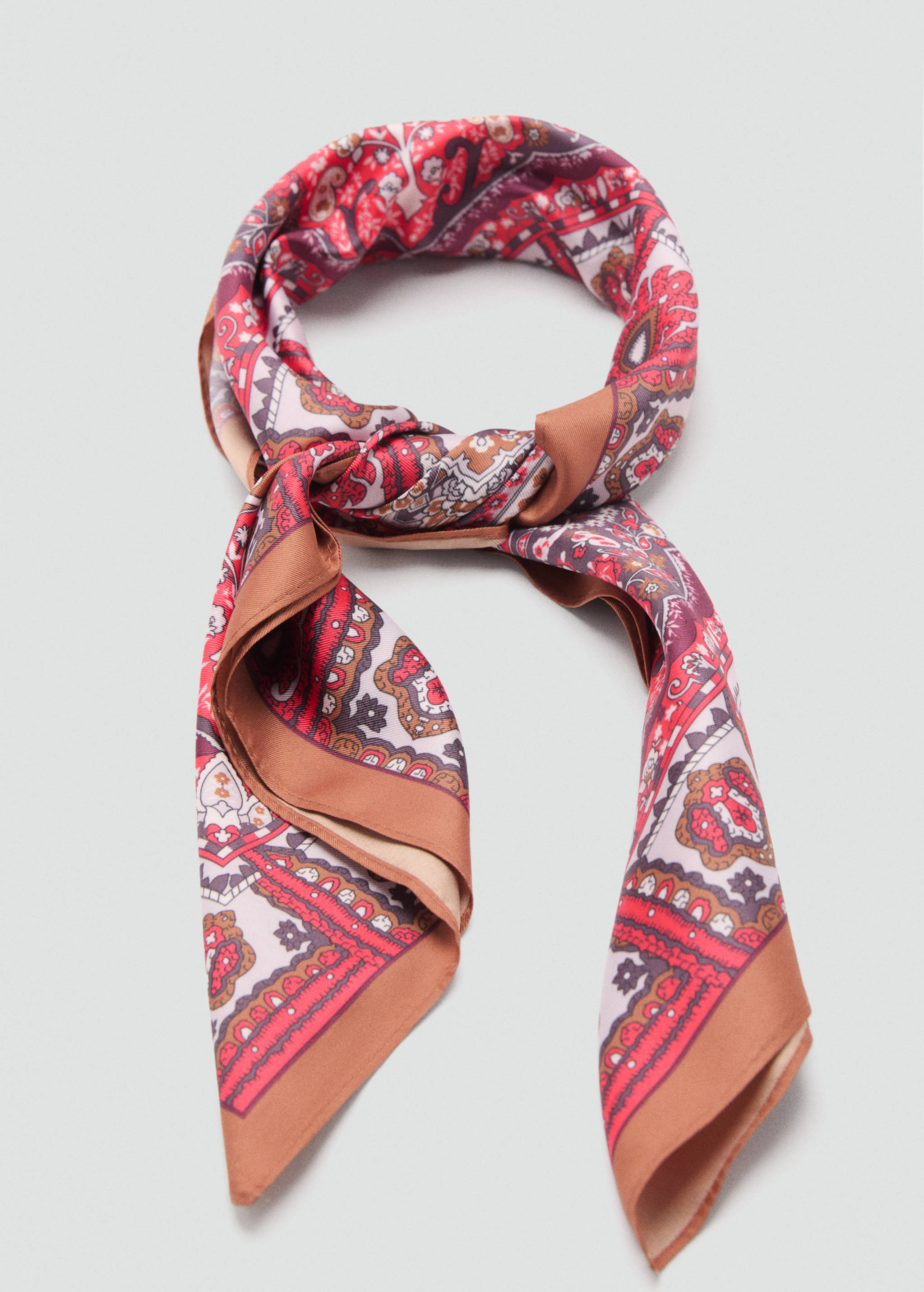 Printed satin scarf - Details of the article 1