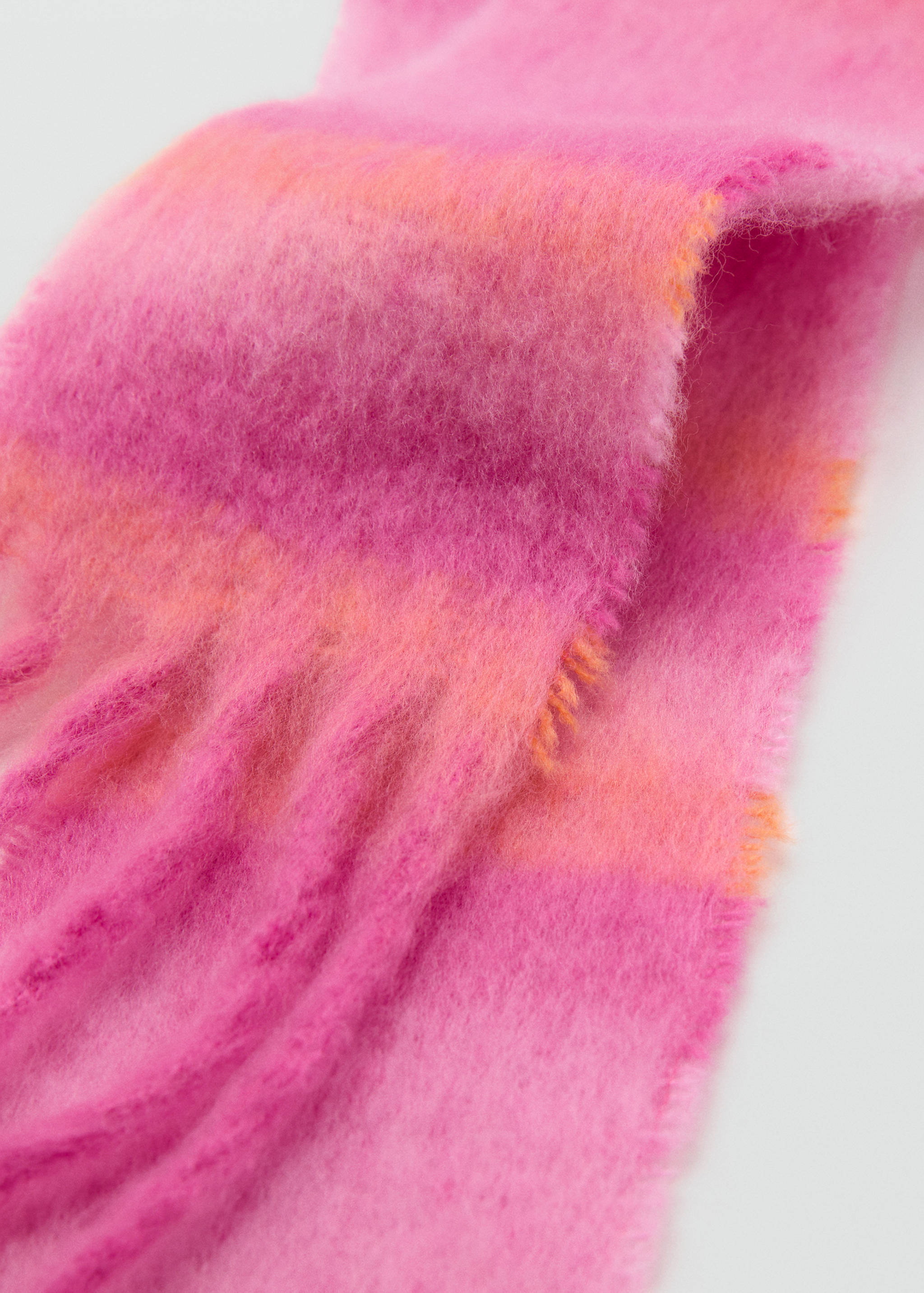 Striped scarf with tasselled ends - Medium plane