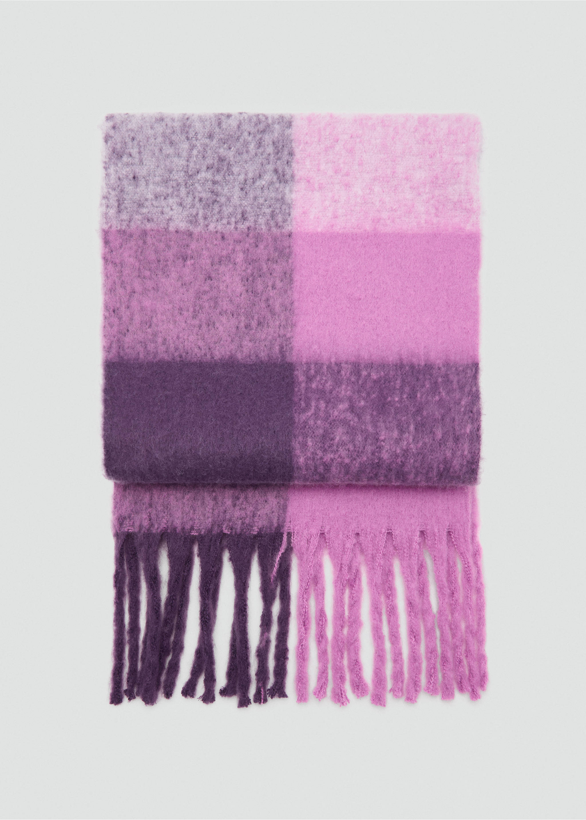 Écharpe à carreaux en maille - Article sans modèle, Violet. Ref: 17005995-00.