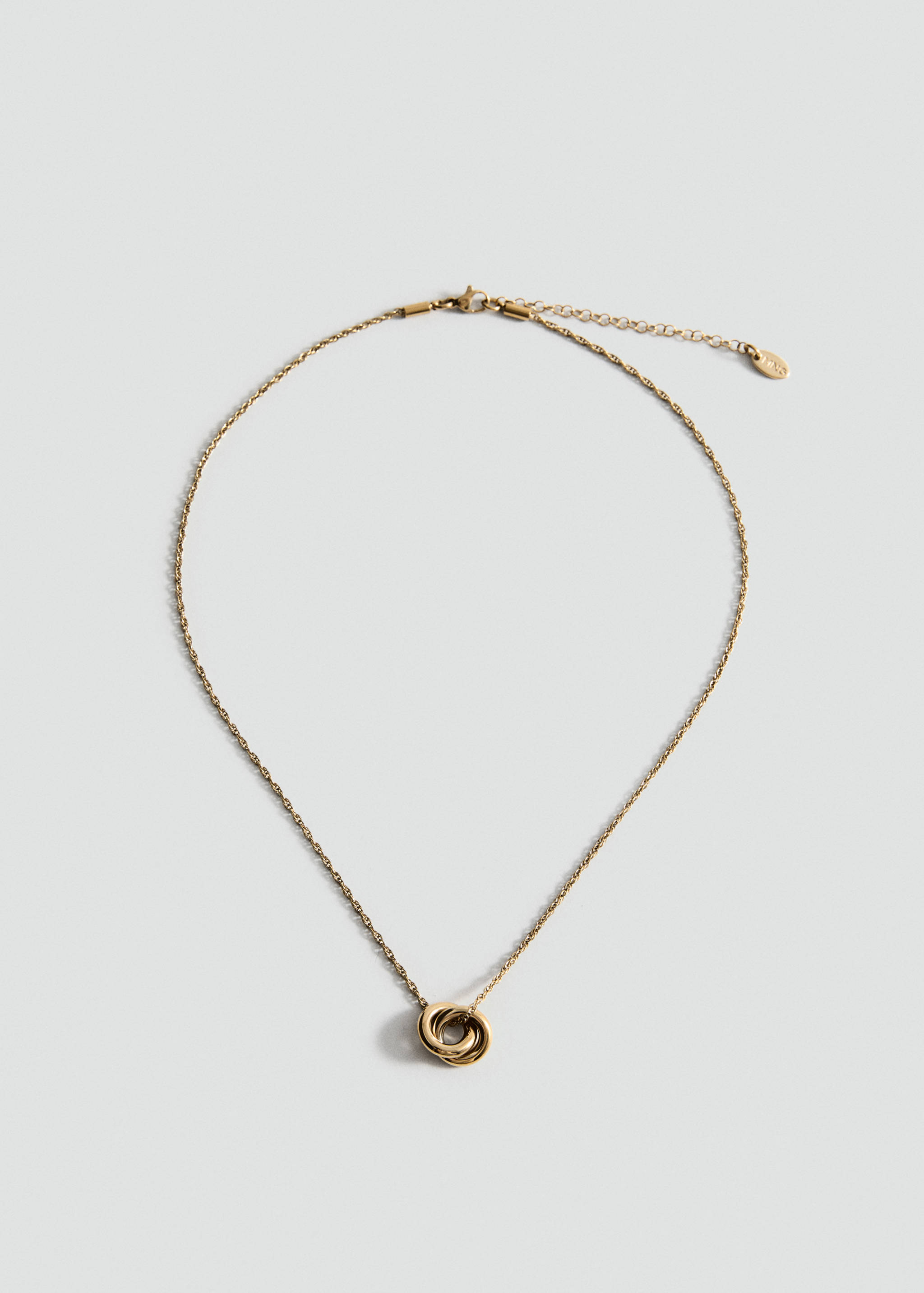 Stainless steel necklace with interlinked rings - Article without model