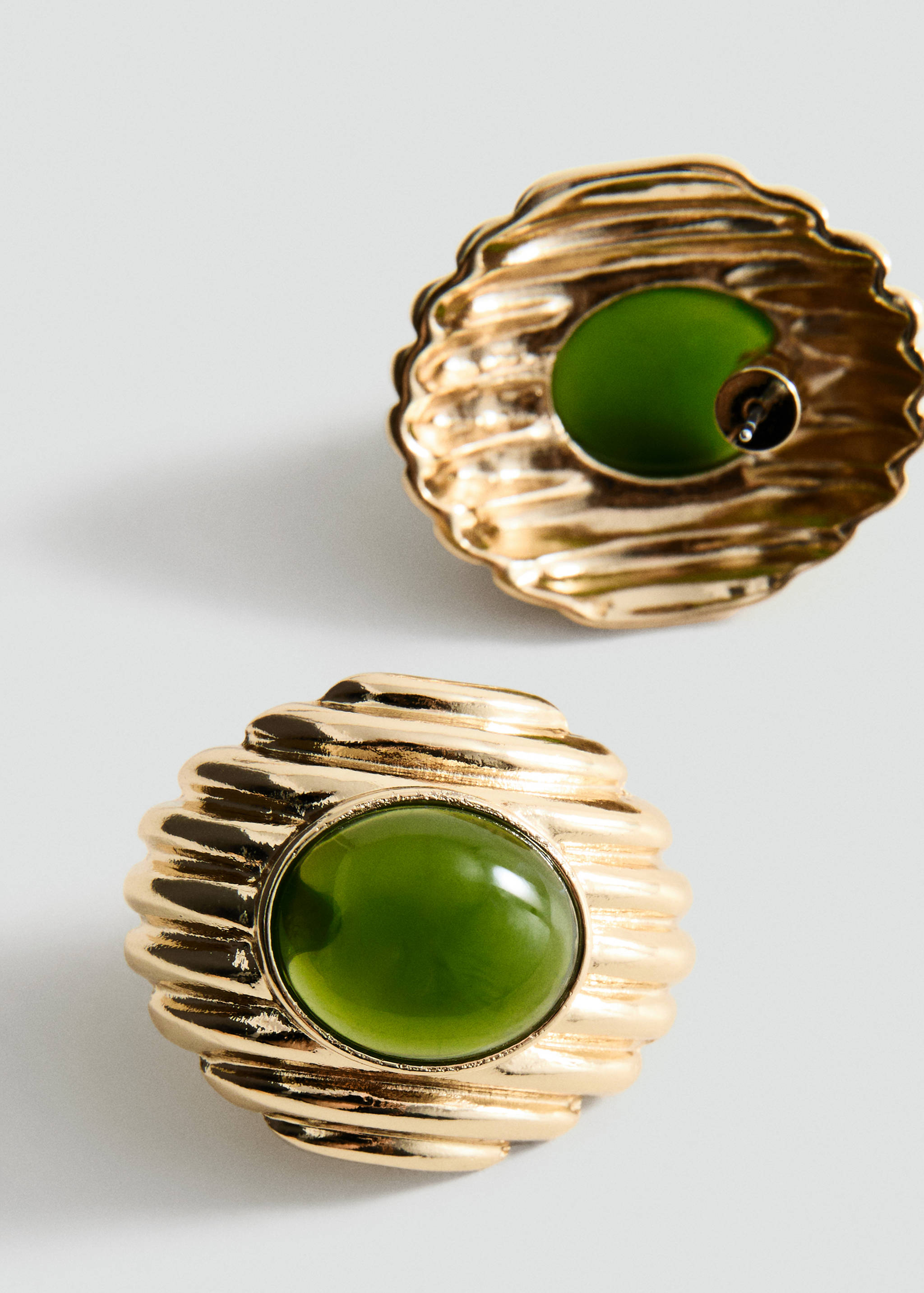 Combined resin stone earrings - Medium plane