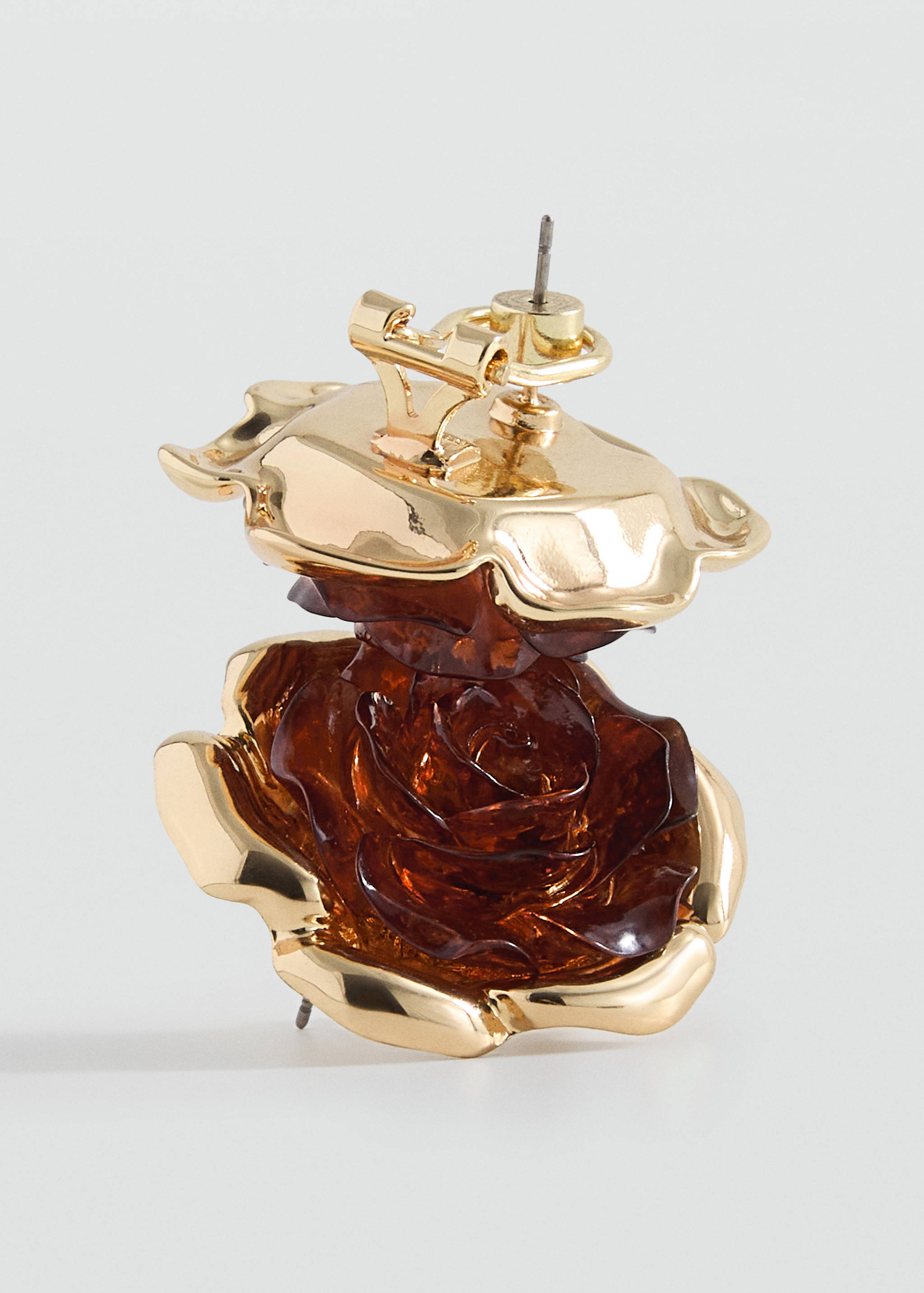 Combined flower earrings - Medium plane