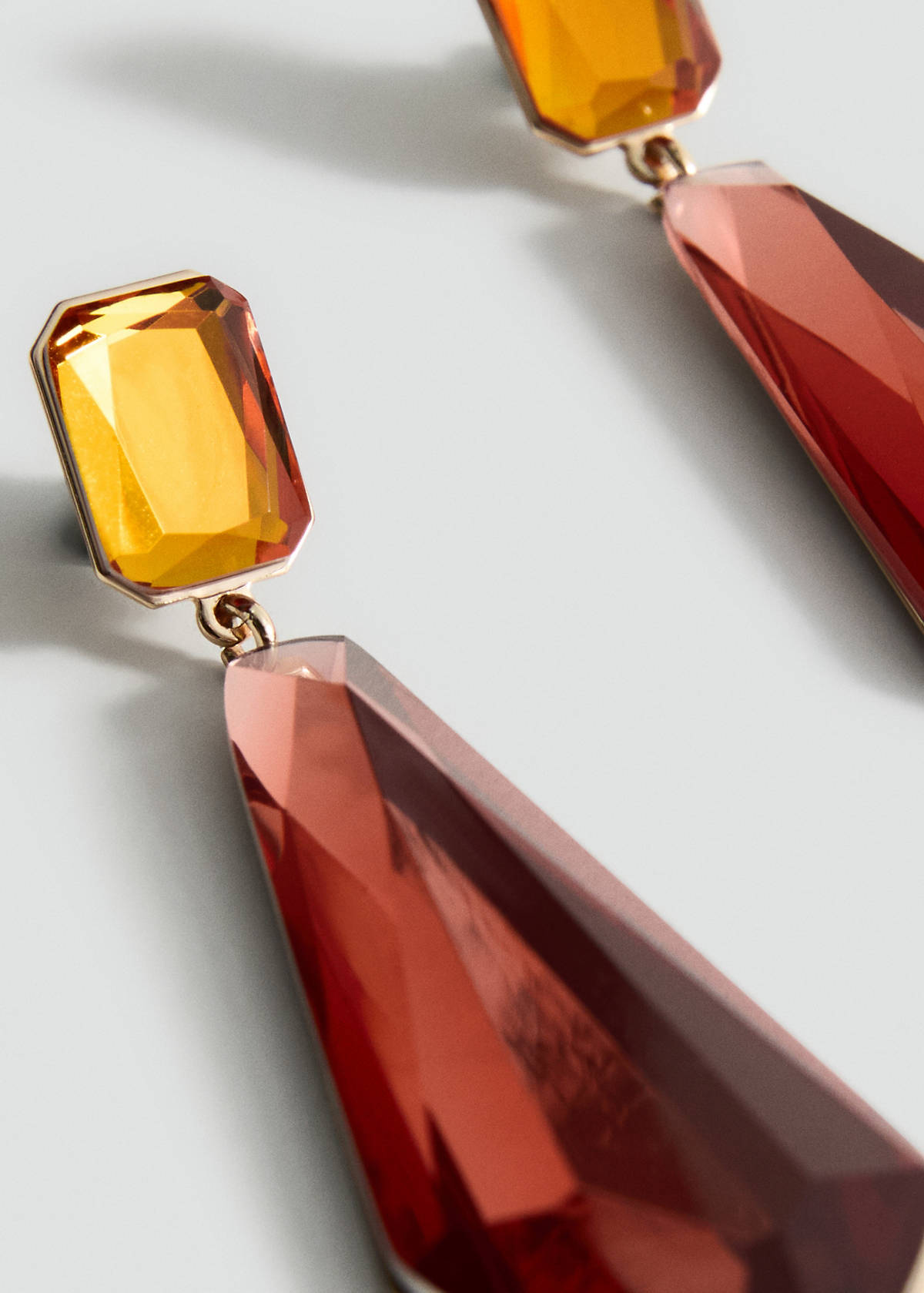 Bicolour pendant earrings — Orange