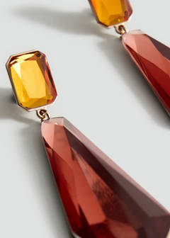 Bicolour pendant earrings — Orange 4