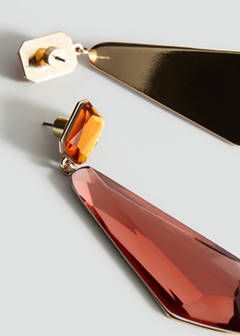 Bicolour pendant earrings — Orange 5