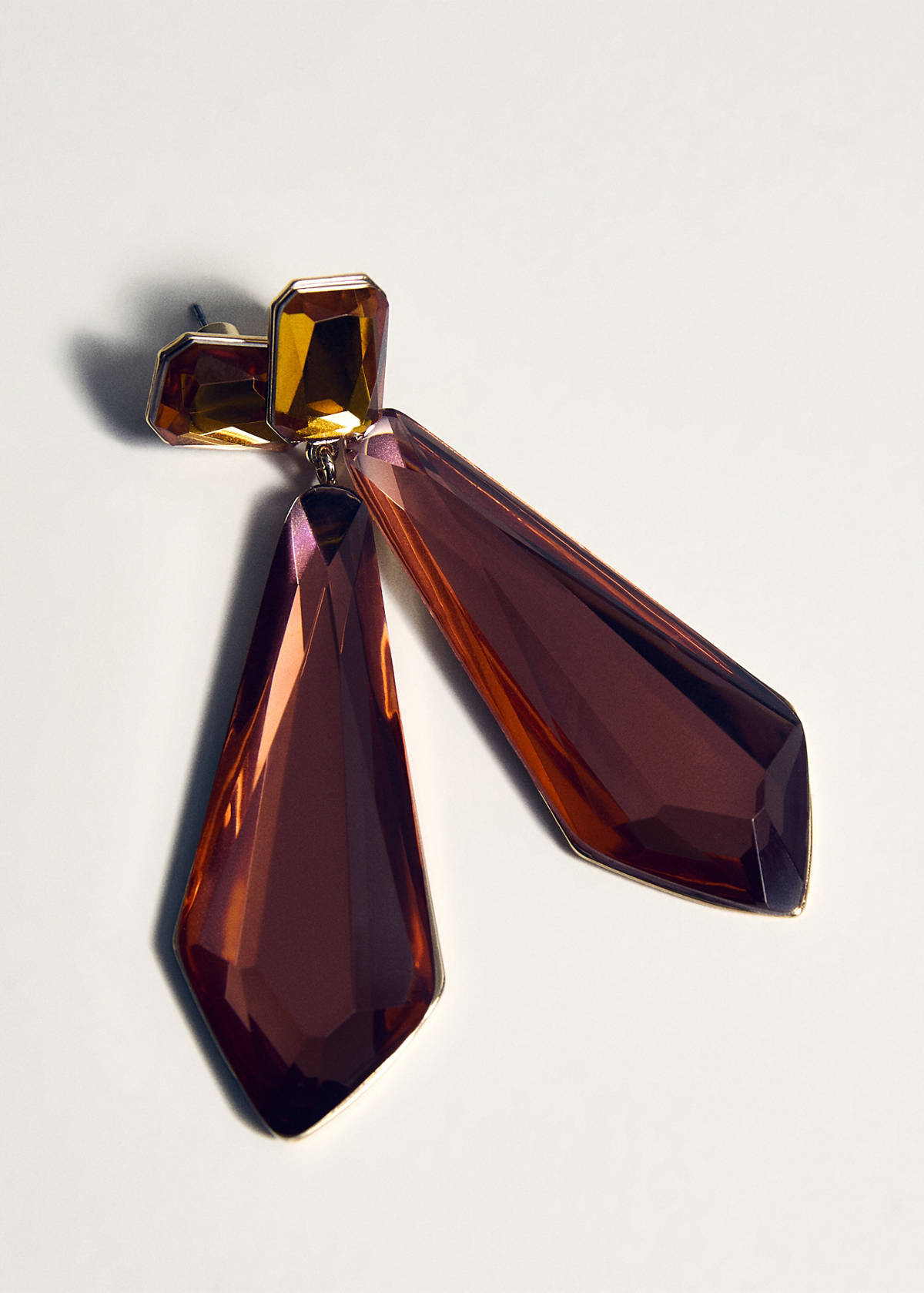 Bicolour pendant earrings — Orange