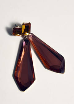 Bicolour pendant earrings — Orange 6