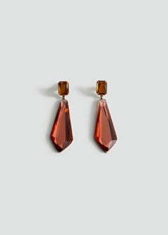 Bicolour pendant earrings — Orange 3