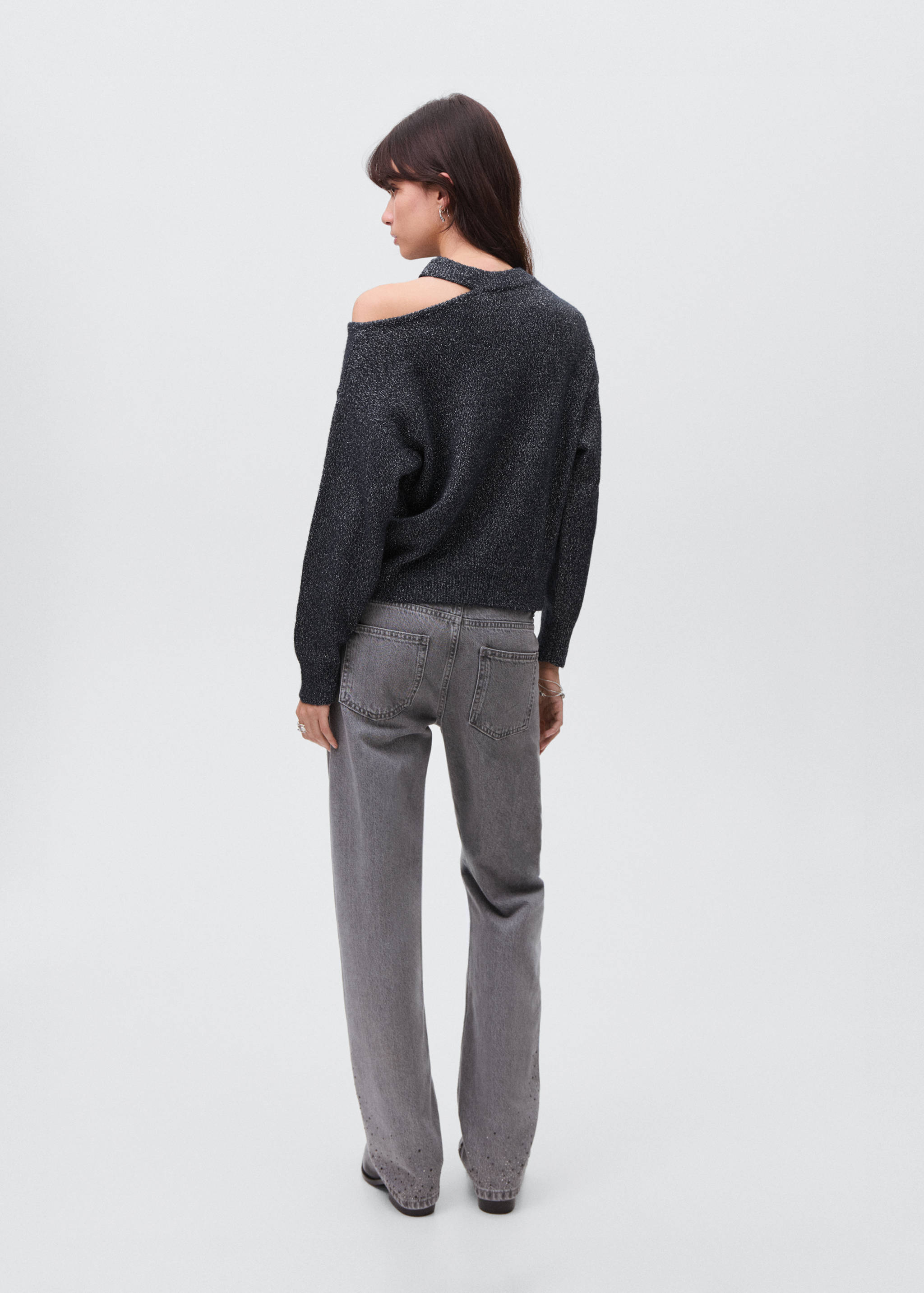 Lurex sweater with cut-out - Reverse of the article
